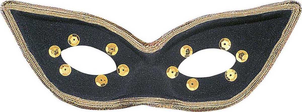 WIDMANN - Masker zwart en goudkleurig voor volwassenen - Maskers > Masquerade masker